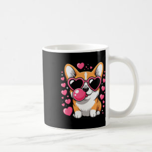Cute Corgi Dog Heart Sungles Valentines Day Puppy Coffee Mug