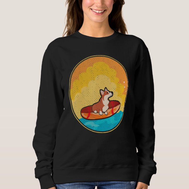 Cute Corgi Dog Lover Tee Wave Corgi Surfing Dog De (Front)
