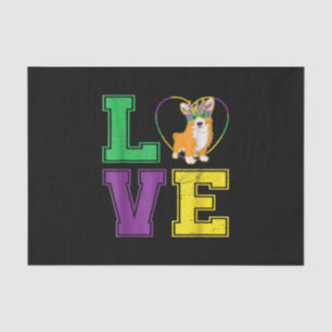 Cute Corgi Dog Mardi Gras Funny Dog Tissue Paper