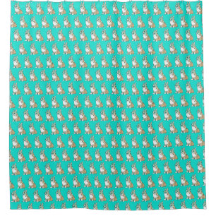 Cute Corgi Dog on Turquoise Background