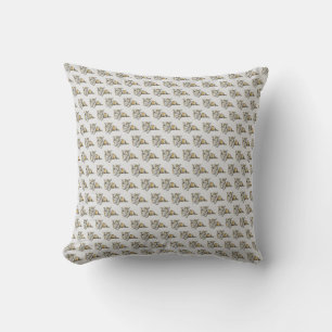 Cute Corgi Dog Pattern on Grey Background Throw Pillow