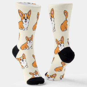 Cute Corgi Dog Pattern Socks