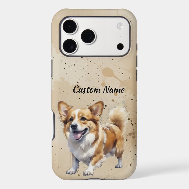 Cute Corgi Dog Pet Custom Name (Back)