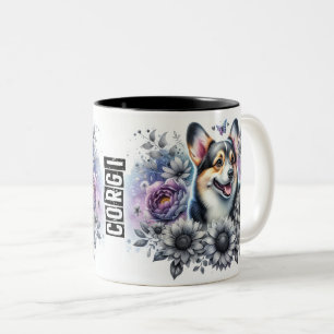 Cute Corgi Dog Two-Tone Coffee Mug