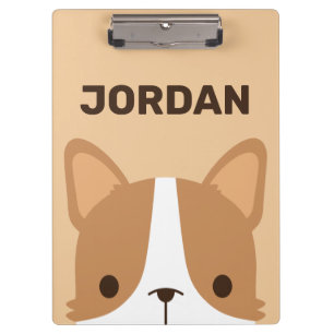 Cute Corgi Dog with Personalized Name Clipboard