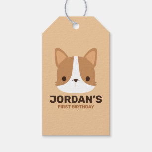 Cute Corgi Dog with Personalized Name Gift Tags