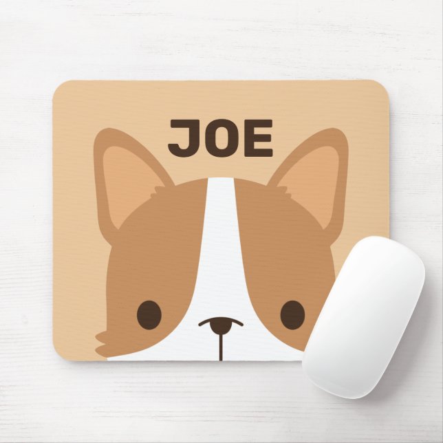 Cute Corgi Dog with Personalized Name Mouse Pad (With Mouse)