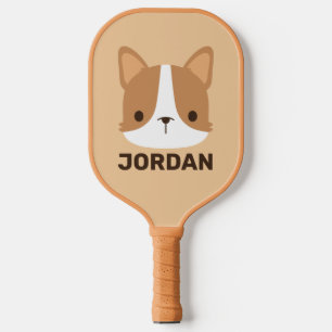 Cute Corgi Dog with Personalized Name Pickleball Paddle