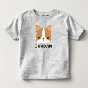 Cute Corgi Dog with Personalized Name Toddler T-shirt