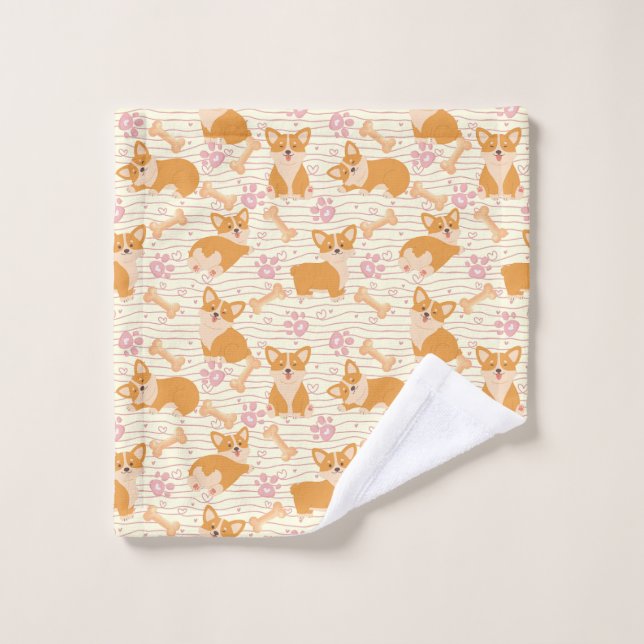 Cute corgi dogs wash cloth (Wash Cloth)