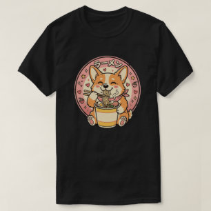 Cute Corgi Eating Ramen Kawaii Japanese Noodle T-Shirt