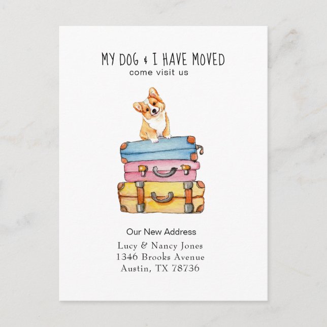 Cute Corgi faire-part mobile Carte postale (Devant)