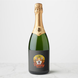 Cute Corgi Family Member Dog Lover Sparkling Wine Label