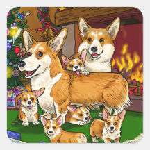 Cute Corgi family