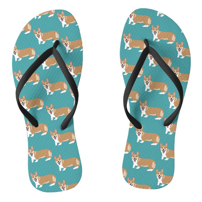 Cute Corgi  Flip Flops (Footbed)