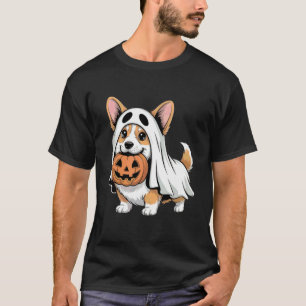 Cute Corgi Ghost Pumpkin Dog Owner Halloween Costu T-Shirt