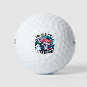 Cute Corgi Halloween Art: Hocus Pocus Theme Design Golf Balls