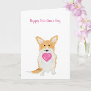 Cute corgi 'Happy Valentine's Day' card