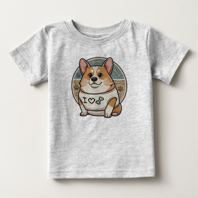 Cute Corgi “I Love Bones” Shirt (Front)