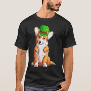Cute Corgi Irish Pub Clover Lover St Patrick's Day T-Shirt