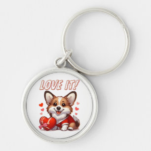 Cute Corgi Love Keychain