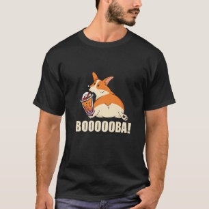 Cute Corgi Loves Bubble Tea Funny Boba's Welsh Dog T-Shirt
