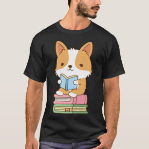 Cute Corgi Loves To Read Books  868 T-Shirt