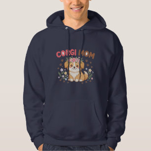 Cute Corgi Mom Flower Crown Dog Gift Hoodie