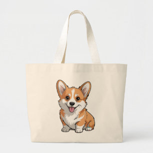 Cute Corgi Mom Puppy Dog Lover Gift Fur Mama Large Tote Bag