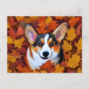 Cute Corgi Painting Postcard