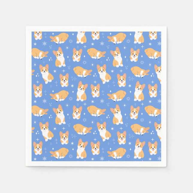 Cute Corgi Pattern Napkin (Front)