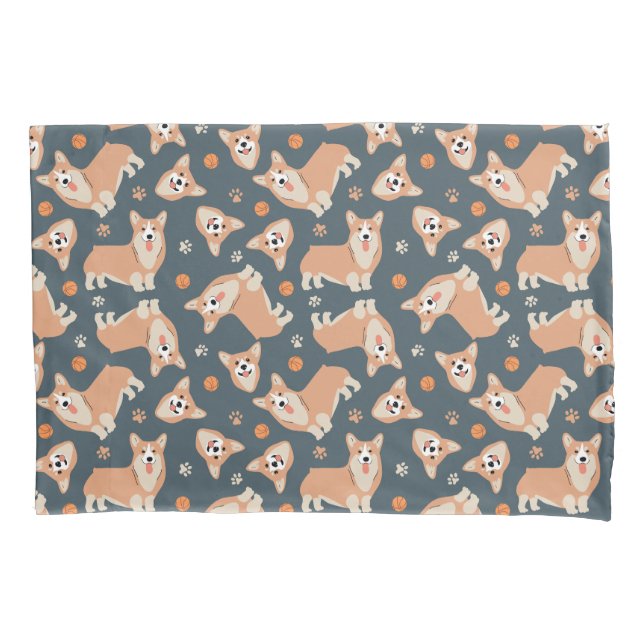 Cute Corgi Pattern Pillowcase (Front)
