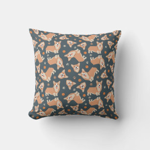 Cute Corgi Pattern Throw Pillow