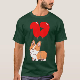 Cute Corgi Pembroke17th Birthdaykids Balloon Party T-Shirt