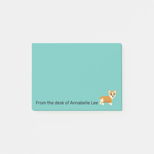 Cute Corgi Personalize Post-it Notes (Front)