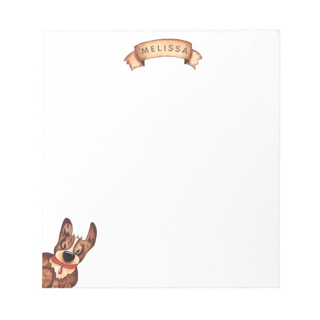 Cute Corgi | Personalized Notepad (Front)