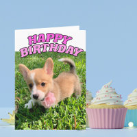 Cute Corgi Puppy Birthday Card