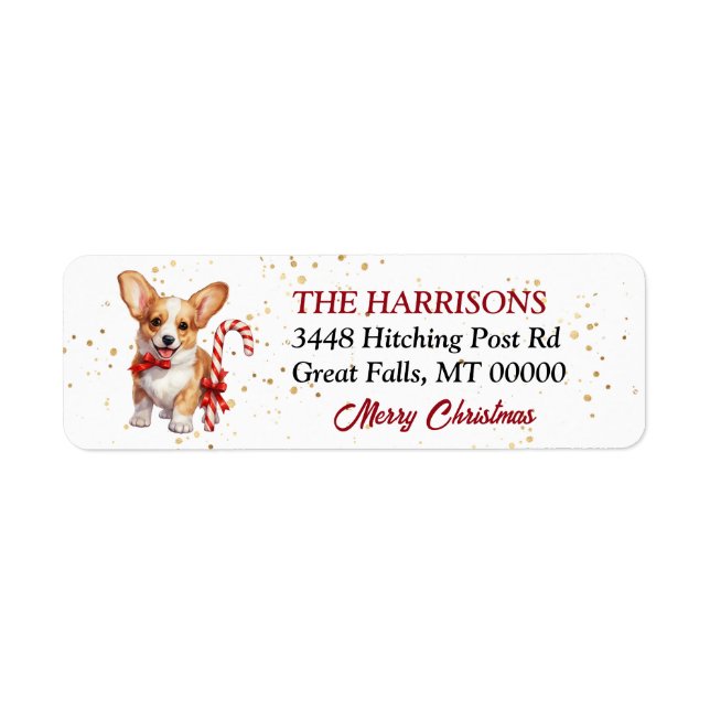 Cute Corgi Puppy Candy Cane Gifts (Front)