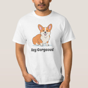 Cute Corgi Puppy Doodle - Hey Corgeous T-Shirt