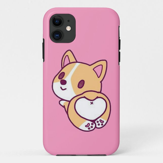 Cute Corgi Puppy Love Case-Mate iPhone Case (Back)