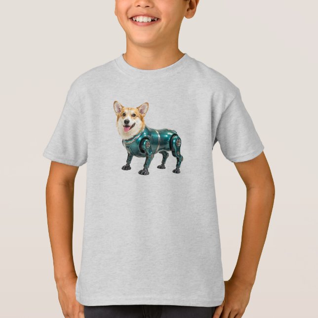 Cute Corgi Robot Kid's T-Shirt (Front)