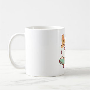 Cute Corgi Skating On Skateboard Coffee Mug
