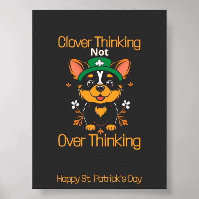 Cute Corgi St. Patrick’s Day Poster  (Front)