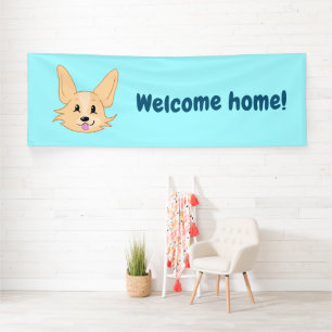 Cute Corgi Welcome Home Banner