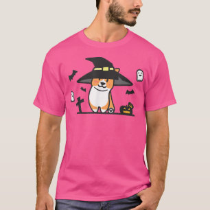 Cute Corgi Witch Spooky Ghost Bat Pumpkin Hallowee T-Shirt