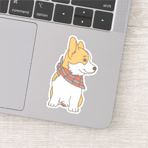 Cute Corgi with Gingham Chequered Bandana