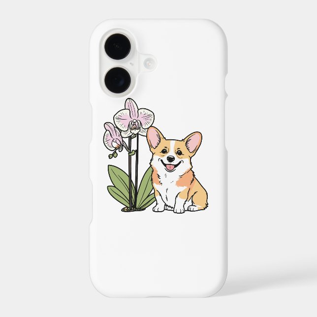 Cute Corgi with Orchidea (Back)
