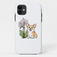 Cute Corgi with Orchidea