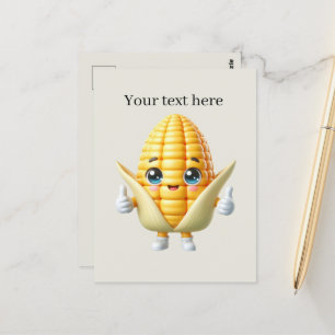 Cute corn lovers add text  postcard