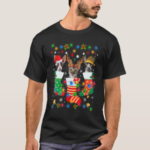 Cute Cornish Rex Cat Kitten Christmas Socks Xmas T-Shirt